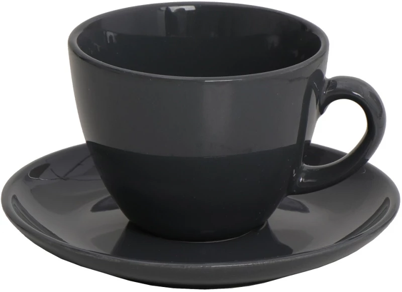 Φλιτζάνι Και Πιατάκι Καπουτσίνο Anthracite Essentials  Jumbo 350Ml 16X8Eκ