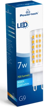 POWERTECH LED λάμπα G9-0002 7W  4000K  G9  700lm  RC