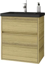 Instinct 55 Natural/Black - Βάση Επίπλου Με Μαύρο Νιπτήρα (55x46)