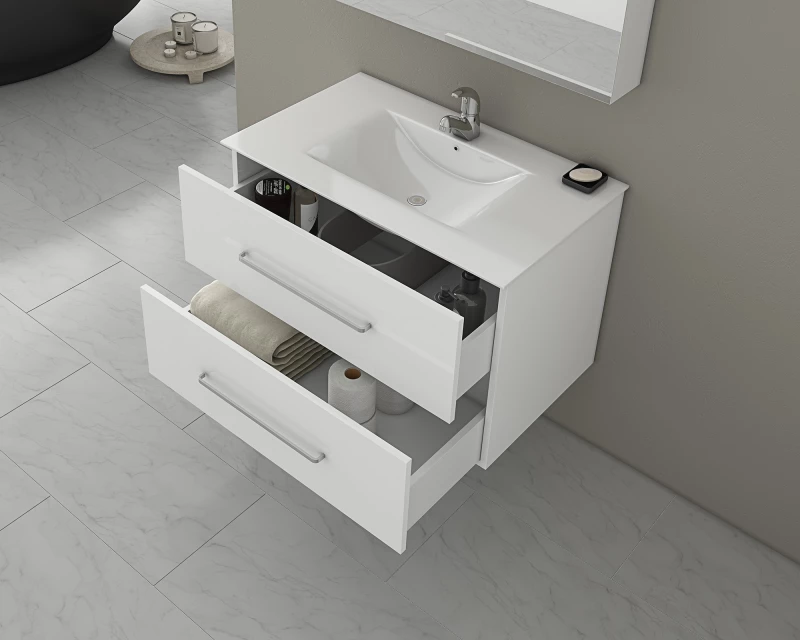 Torino 90 White Gloss - Βάση Επίπλου Με Νιπτήρα (91x46)