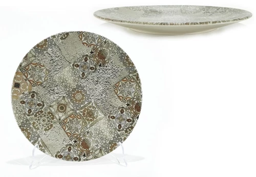 339359 ΠΙΑΤΟ ΜΠΛΕ ΣΧΕΔΙΟ MAIOLICA BEIGE OPACO ΠΟΡΣΕΛΑΝΗ Φ26CM