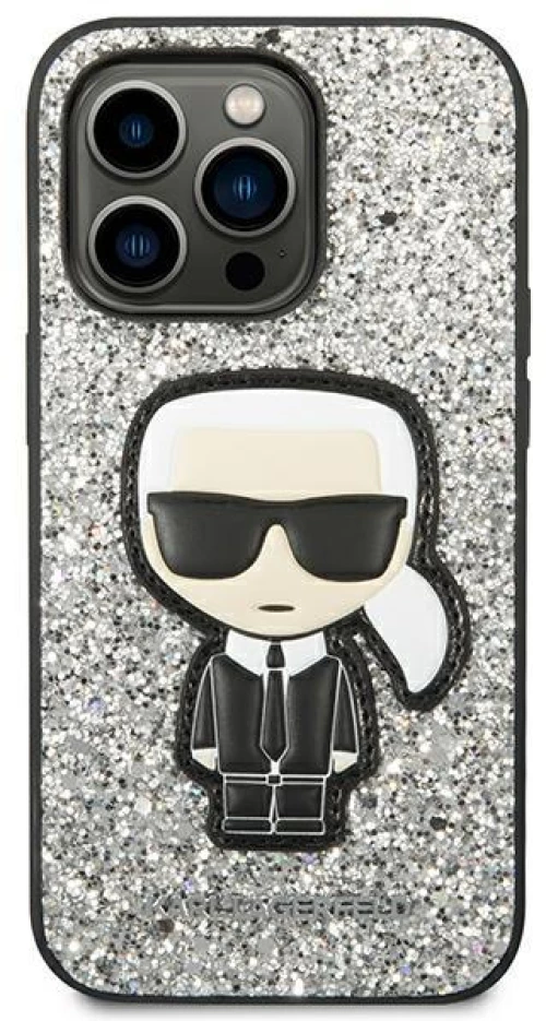 Karl Lagerfeld KLHCP14XGFKPG Θήκη για iPhone 14 Pro Max 6.7 "hardcase silver / silver Glitter Flakes Ikonik*