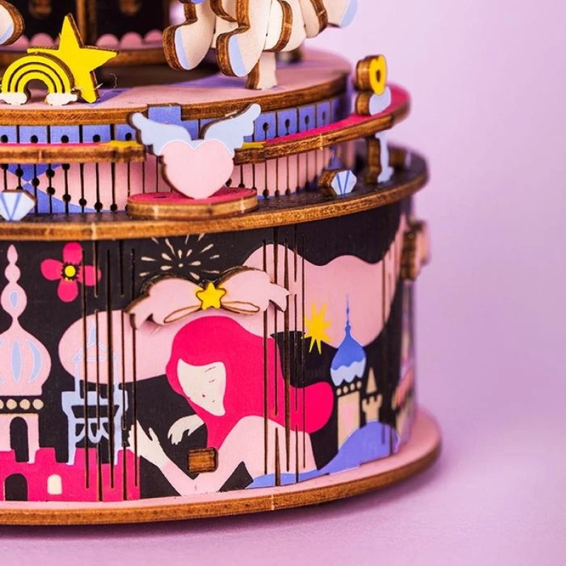 Robotime Rolife Starry Night AM44 Merry-go-round DIY Music Box RBTAM44