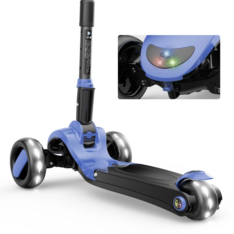 G&C Scooter Fun S8 2 σε 1 Μαύρο/Μπλε Mε LED Φωτάκια #GC-S8BL