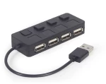 GEMBIRD 4-PORT USB 2.0 HUB WITH SWITCHES BLACK