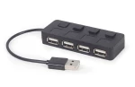 GEMBIRD 4-PORT USB 2.0 HUB WITH SWITCHES BLACK