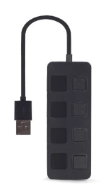 GEMBIRD 4-PORT USB 2.0 HUB WITH SWITCHES BLACK