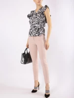 Ροζ nude στενό παντελόνι Rinascimento Baby Pink