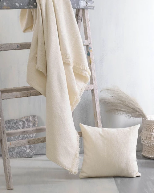 ΡΙΧΤΑΡΙ ESSIE ΕΚΡΟΥ 160X180 ΖΑΚΑΡ ΔΙΠΛΗΣ ΟΨΗΣ CHENILLE