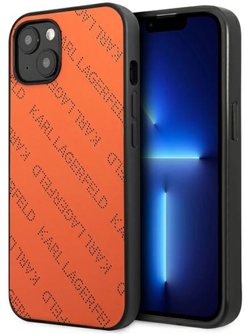 Karl Lagerfeld Perforated Allover - Cover for iPhone 13 mini (Orange)