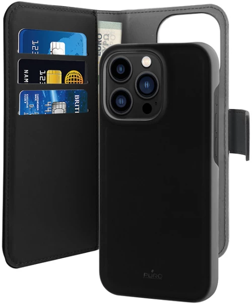 PURO Wallet Detachable - Case 2in1 for iPhone 14 Pro Max (Black)