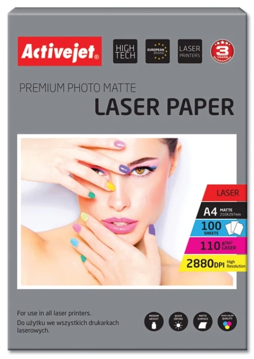 Activejet AP4-110M100L matt photo paper for laser printers; A4; 100 pcs
