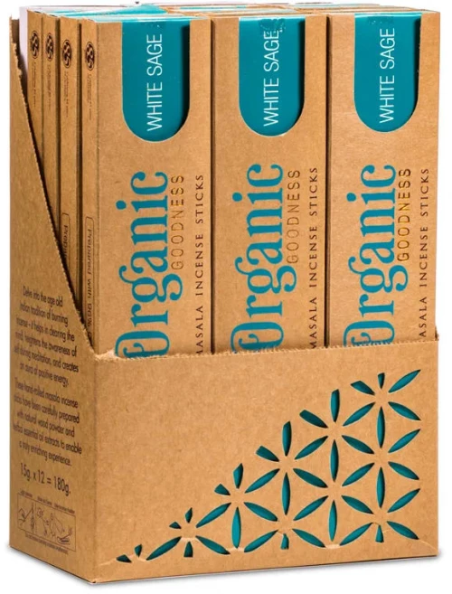Αρωματικά Στικ Λευκό Φασκόμηλο White Sage Masala Incense Organic 15g