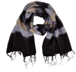 Κουβέρτα Σάλι Διαλογισμού Μαύρη με Ρίγες – Meditation Shawl Black 200x80cm