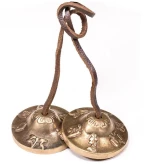 Χειροποίητα Κύμβαλα Διαλογισμού Meditation Cymbals Om Mani Padme Hum 6cm