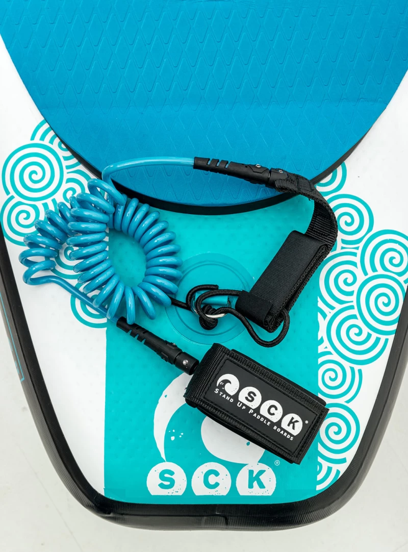 SUP leash σπιράλ 10ft Τυρκουάζ