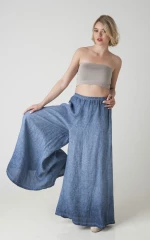 Παντελόνα Γυναικεία Palazzo Blue Jean