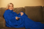 Κουβέρτα fleece  με μανίκια μπλε