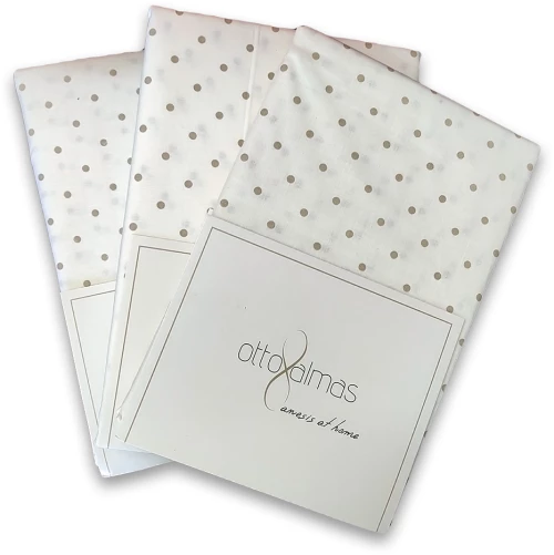 Σεντόνια King size σετ 4τμχ 290x270cm Otto almas striped - puncte Λευκό