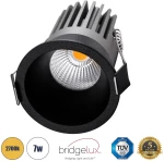 GloboStar MICRO-B 60245 Χωνευτό LED Spot Downlight Φ6cm 7W 38° Στρογγυλό, Μαύρο - Θερμό 2700K