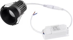 GloboStar MICRO-B 60245 Χωνευτό LED Spot Downlight Φ6cm 7W 38° Στρογγυλό, Μαύρο - Θερμό 2700K