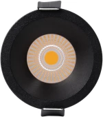 GloboStar MICRO-B 60245 Χωνευτό LED Spot Downlight Φ6cm 7W 38° Στρογγυλό, Μαύρο - Θερμό 2700K