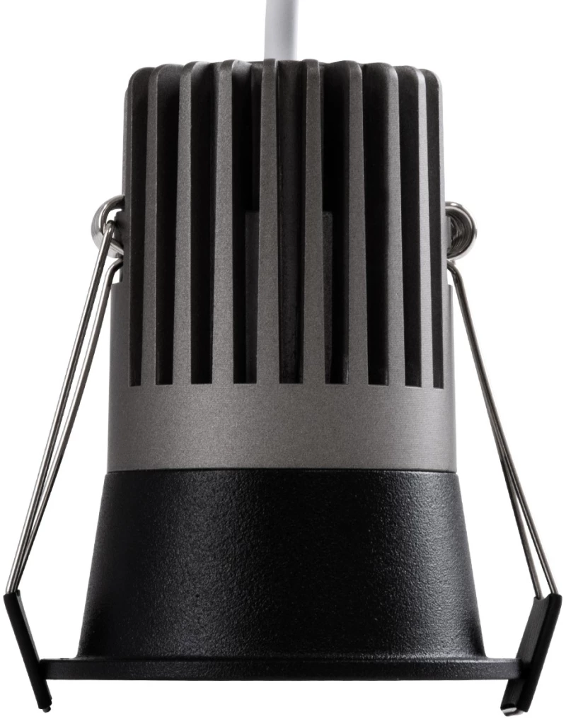 GloboStar MICRO-B 60245 Χωνευτό LED Spot Downlight Φ6cm 7W 38° Στρογγυλό, Μαύρο - Θερμό 2700K