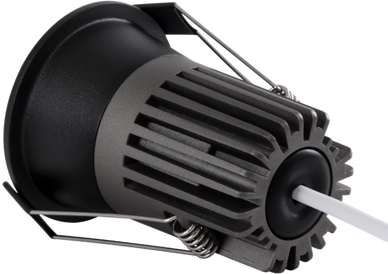 GloboStar MICRO-B 60245 Χωνευτό LED Spot Downlight Φ6cm 7W 38° Στρογγυλό, Μαύρο - Θερμό 2700K
