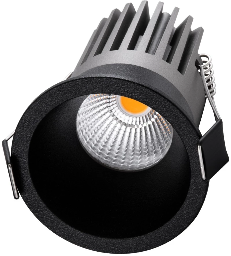 GloboStar MICRO-B 60245 Χωνευτό LED Spot Downlight Φ6cm 7W 38° Στρογγυλό, Μαύρο - Θερμό 2700K