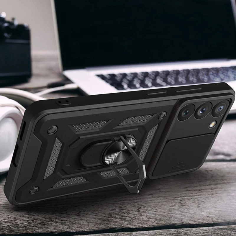 Hybrid Armor Camshield case θήκη για Samsung Galaxy A14 armored case with camera cover black*
