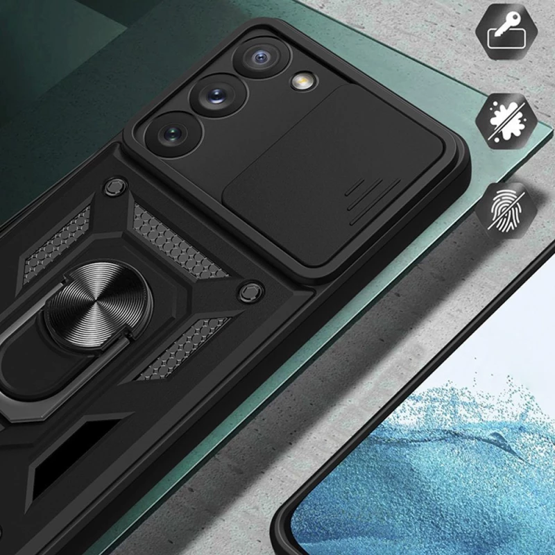 Hybrid Armor Camshield case θήκη για Samsung Galaxy A14 armored case with camera cover black*