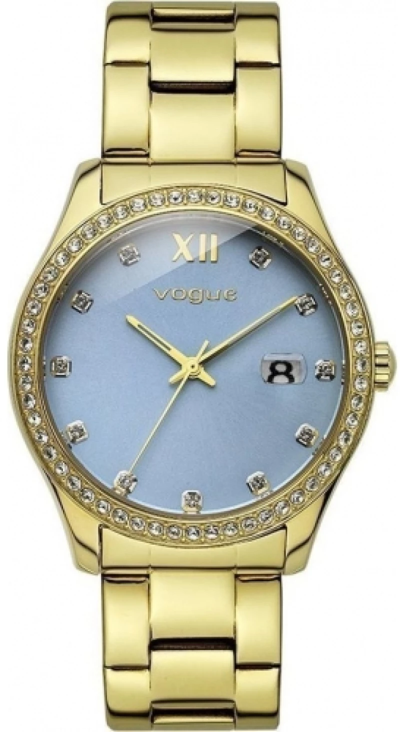 Ρολόι Vogue Glam με Xρυσό Mπρασελέ και Γαλάζιο Καντράν 81019.9