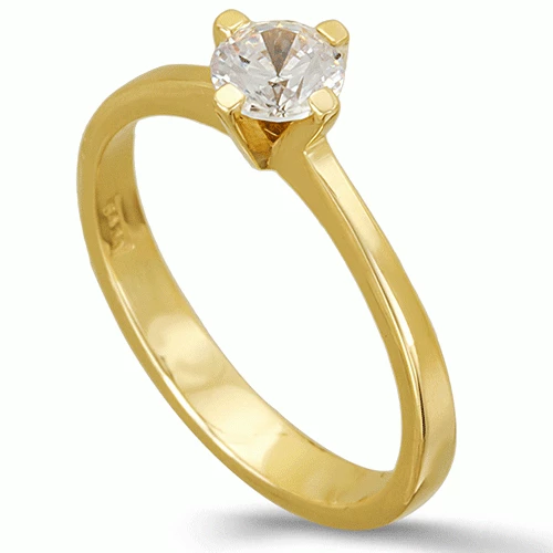 Χρυσό Μονόπετρο Δαχτυλίδι 14k 0328Κ1