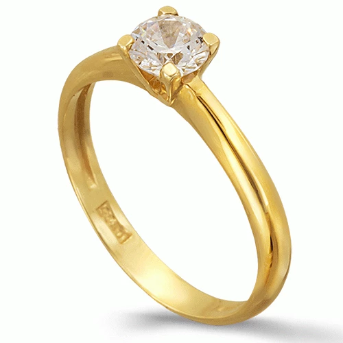 Χρυσό Μονόπετρο Δαχτυλίδι 14k 0497Κ1