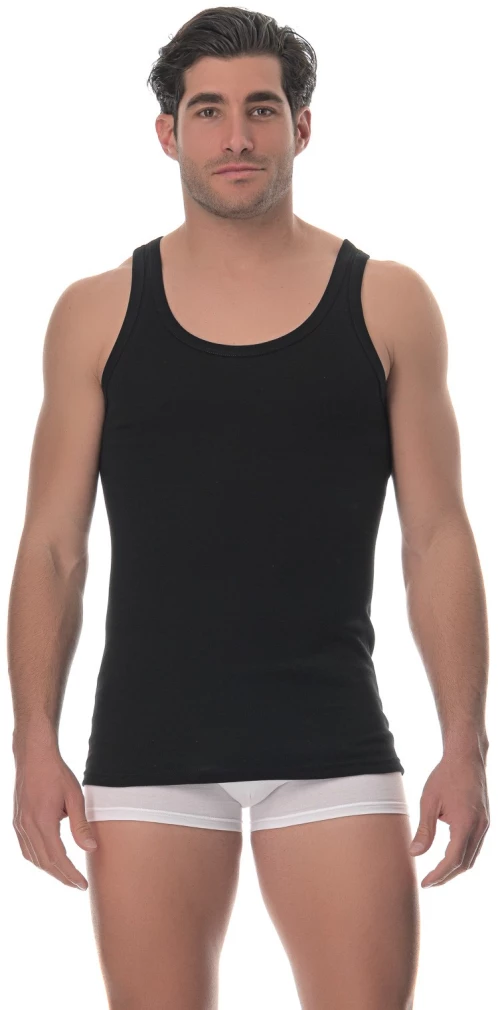ΑΝΔΡΙΚΗ ΚΛΑΣΙΚΗ ΑΘΛΗΤΙΚΗ ΦΑΝΕΛΑ LIDO UNDERWEAR - ΜΑΥΡΟ 100% ΒΑΜΒΑΚΙ