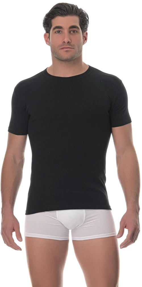 ΑΝΔΡΙΚΗ ΦΑΝΕΛΑ KONTO MANIKI ΣΕ ΕΦΑΡΜΟΣΤΗ ΓΡΑΜΜΗ LIDO UNDERWEAR - ΜΑΥΡΟ 100% ΒΑΜΒΑΚΙ
