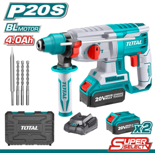 TOTAL Σετ Πνευματικό πιστολέτο μπαταρίας Li-ion 20V / 4Ah / 2 Μπαταρίες (TRHLI202287)