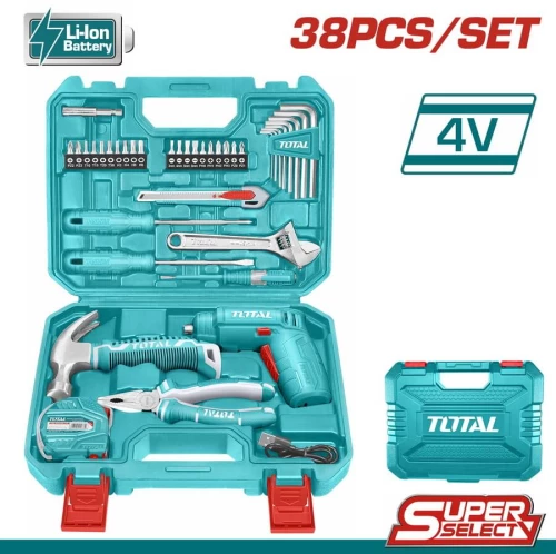 TOTAL Σετ Κατσαβίδι μπαταρίας Li-ion 4V 38 τεμάχια (THKTHP10386)
