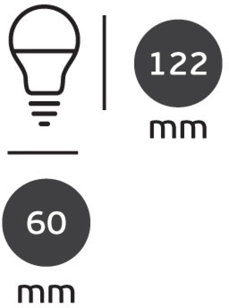 Λάμπα led κοινή Α60 Ε27 18W 6000K 2000lumen 180-250V - Vk (VK/05125/E/D/60)