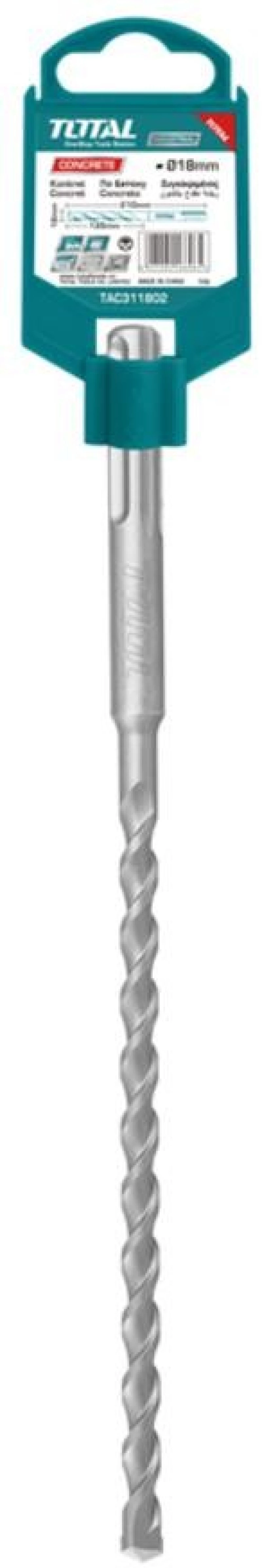 TOTAL ΔΙΑΜΑΝΤΟΤΡΥΠΑΝΑ SDS - PLUS S2L (ΔΙΚΟΠΑ) 8 X 160mm (TAC310802)