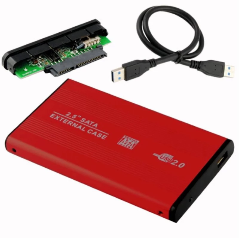 Εξωτερική  Θήκη Αλουμινίου για HDD 2,5" SATA (USB 2.0) (Κόκκινο) (OEM)