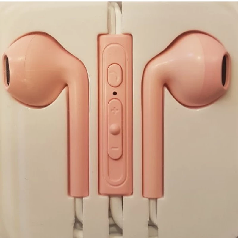 Ενσύρματα  Ear Pods Handsfree με Μικρόφωνο (3.5mm) (Rose Pink) (OEM)