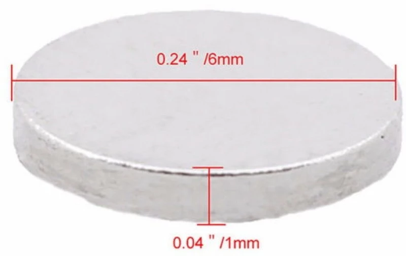 OLOEY Μικρός Στρογγυλός Ισχυρός Μαγνήτης N35 NdFeB (6mm x 1mm)
