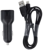 MAXLIFE MXCC-01 Φορτιστής Αυτοκινήτου 2x USB με Καλώδιο Lightning 1m (2.4A) (Μαύρο)