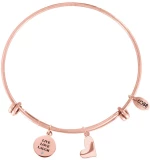 Steel Bracelet Pendants Round Text Heart, Brand CO88 - 8CB-13015