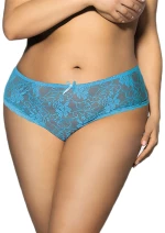 Plus Size Hot Lace Open Crotch Blue Panty