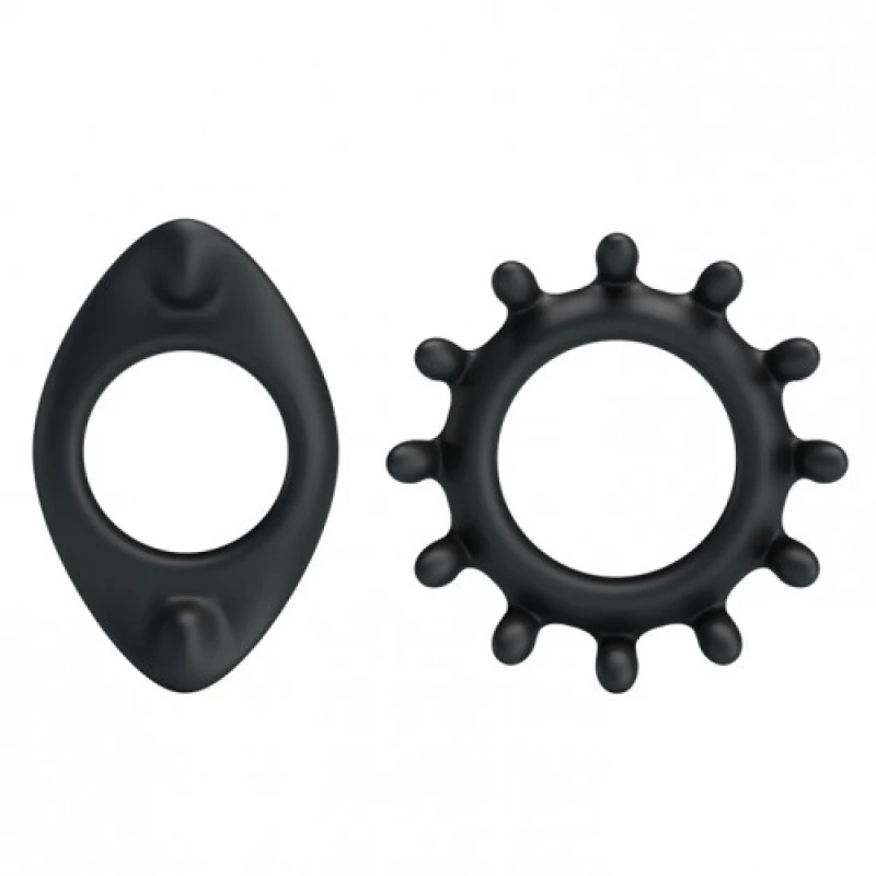 Black Silicone Cock Ring Dual