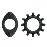 Black Silicone Cock Ring Dual