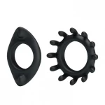 Black Silicone Cock Ring Dual