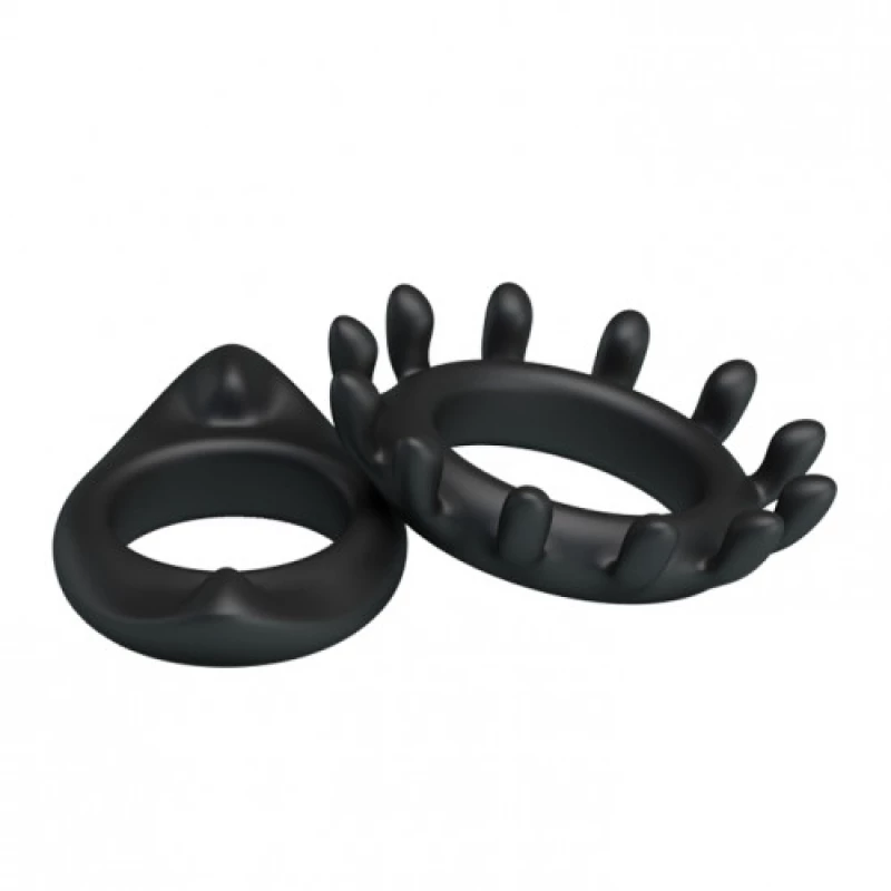 Black Silicone Cock Ring Dual